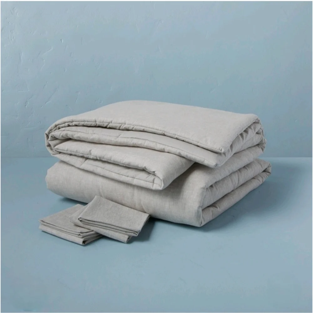 Hearth & Hand With Magnolia 3pc King Linen Blend Duvet Set Jet Gray